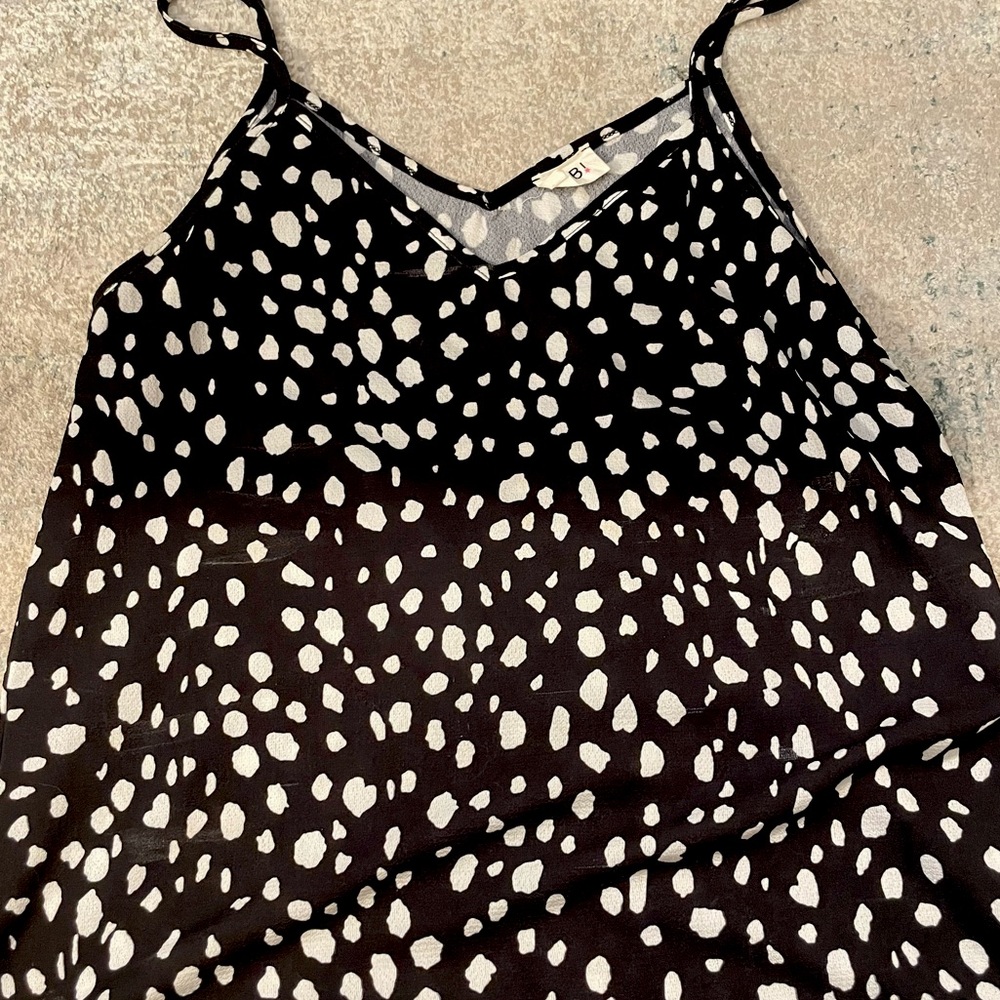 Black & white leopard print blouse tank top